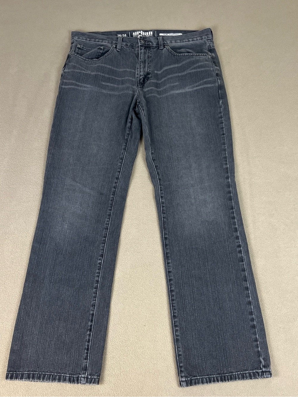 Urban Pipeline Slim Straight Jeans, Dark Grey. 100% Cotton. Men's Sz 36x34